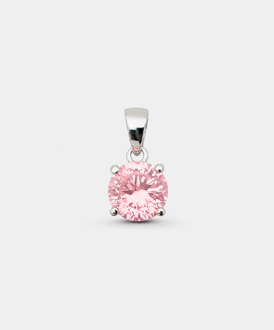 Dije Dije De Circón Redondo - color Rosado