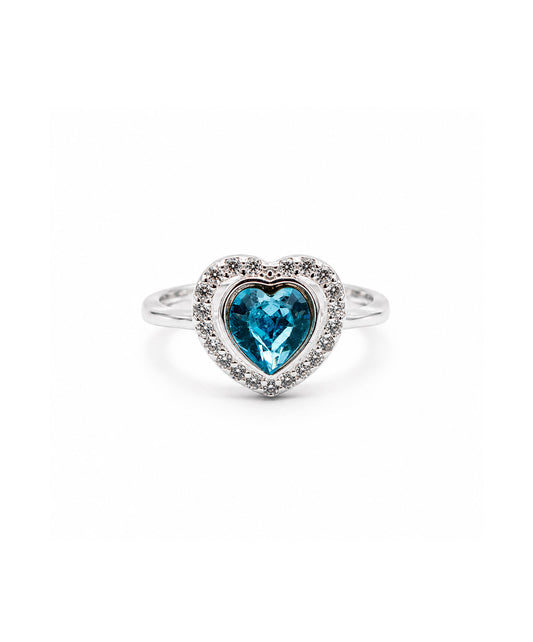 Anillo Anillo Corazón Brillante - talla 6, color Azul