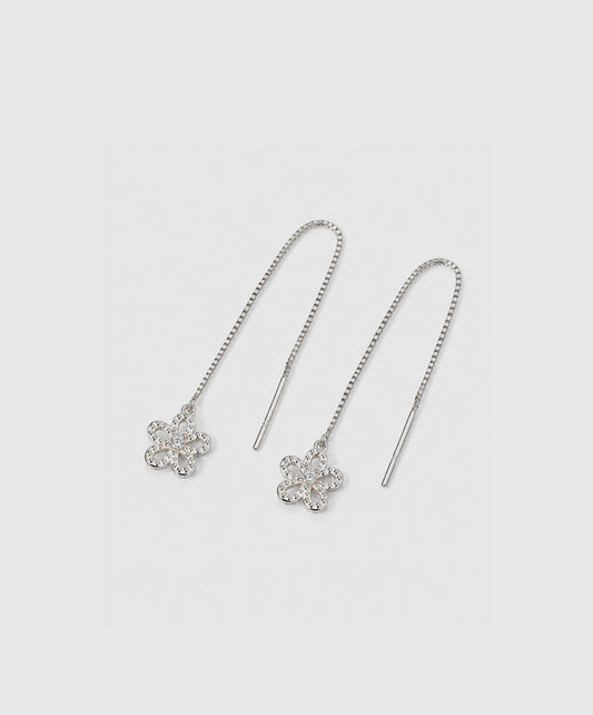 Arete Aretes Violadores Con Flor Calada