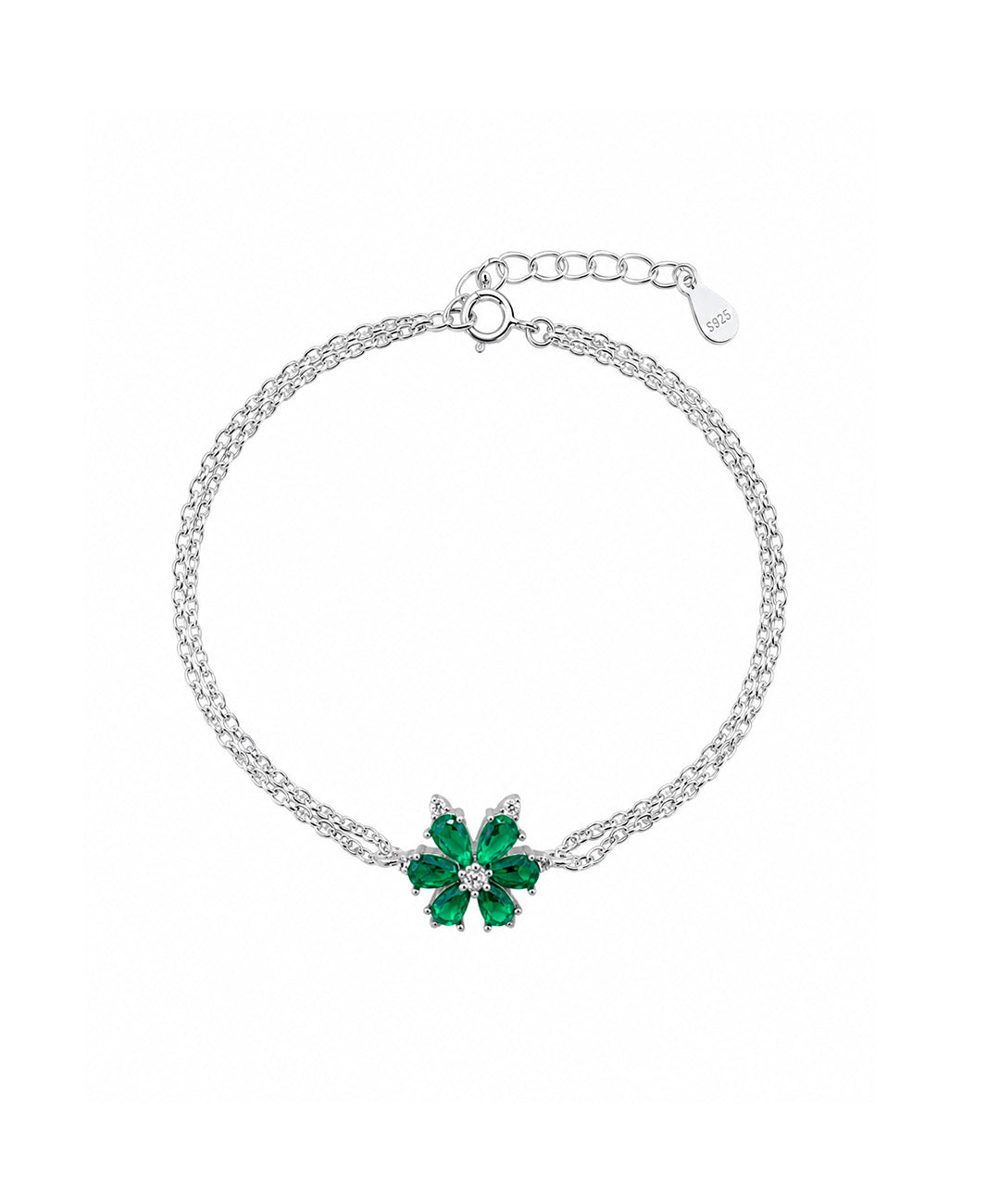 Pulsera Pulsera Con Flor De Cristal De Doble Hilo
