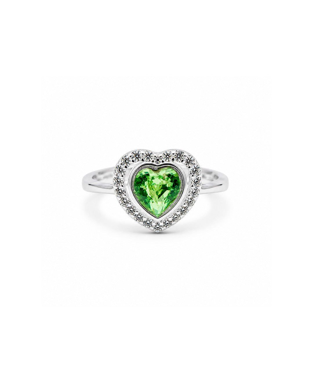 Anillo Anillo Corazón Brillante - talla 7, color Verde