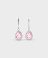 Arete Aretes Con Circón Central En Forma De Lágrima - color Rosado, tono Rosado claro