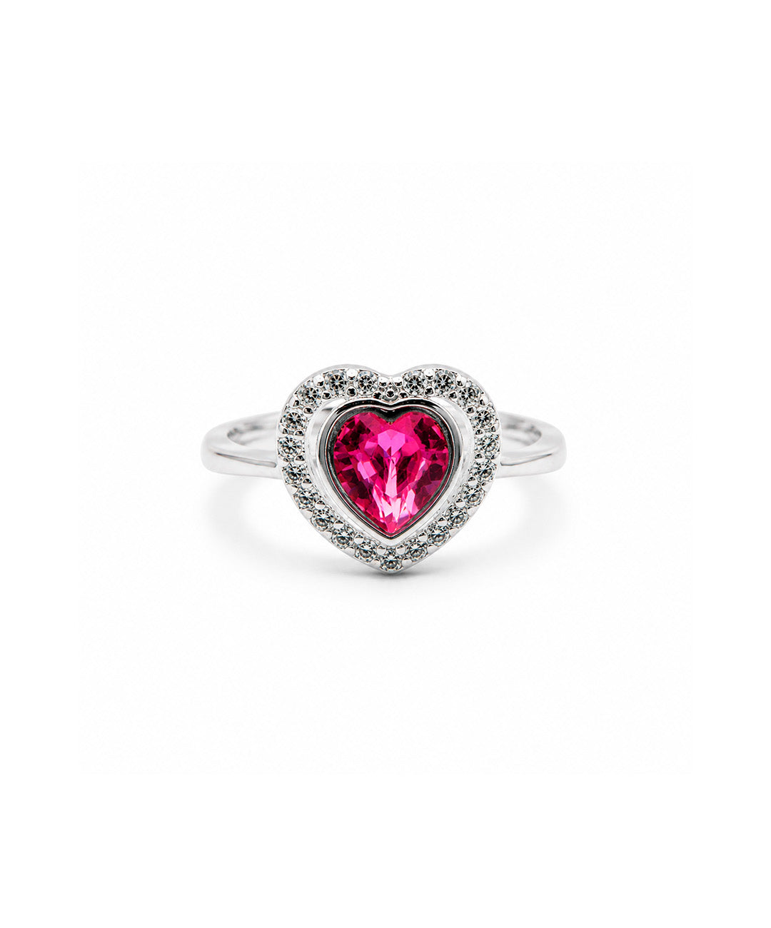 Anillo Anillo Corazón Brillante - talla 7, color Rosado