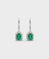 Arete Aretes Rectangulares Con Halo De Circones - color Verde, tono Verde menta