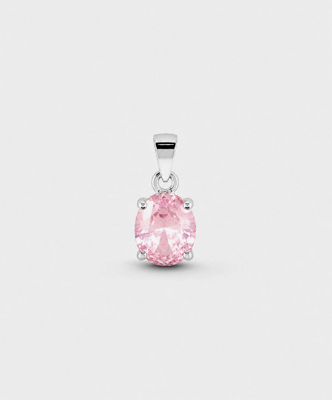 Dije Dije De Circón Ovalado Mediano - color Rosado