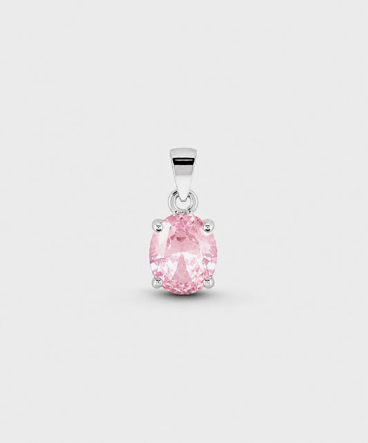 Dije Dije De Circón Ovalado Mediano - color Rosado