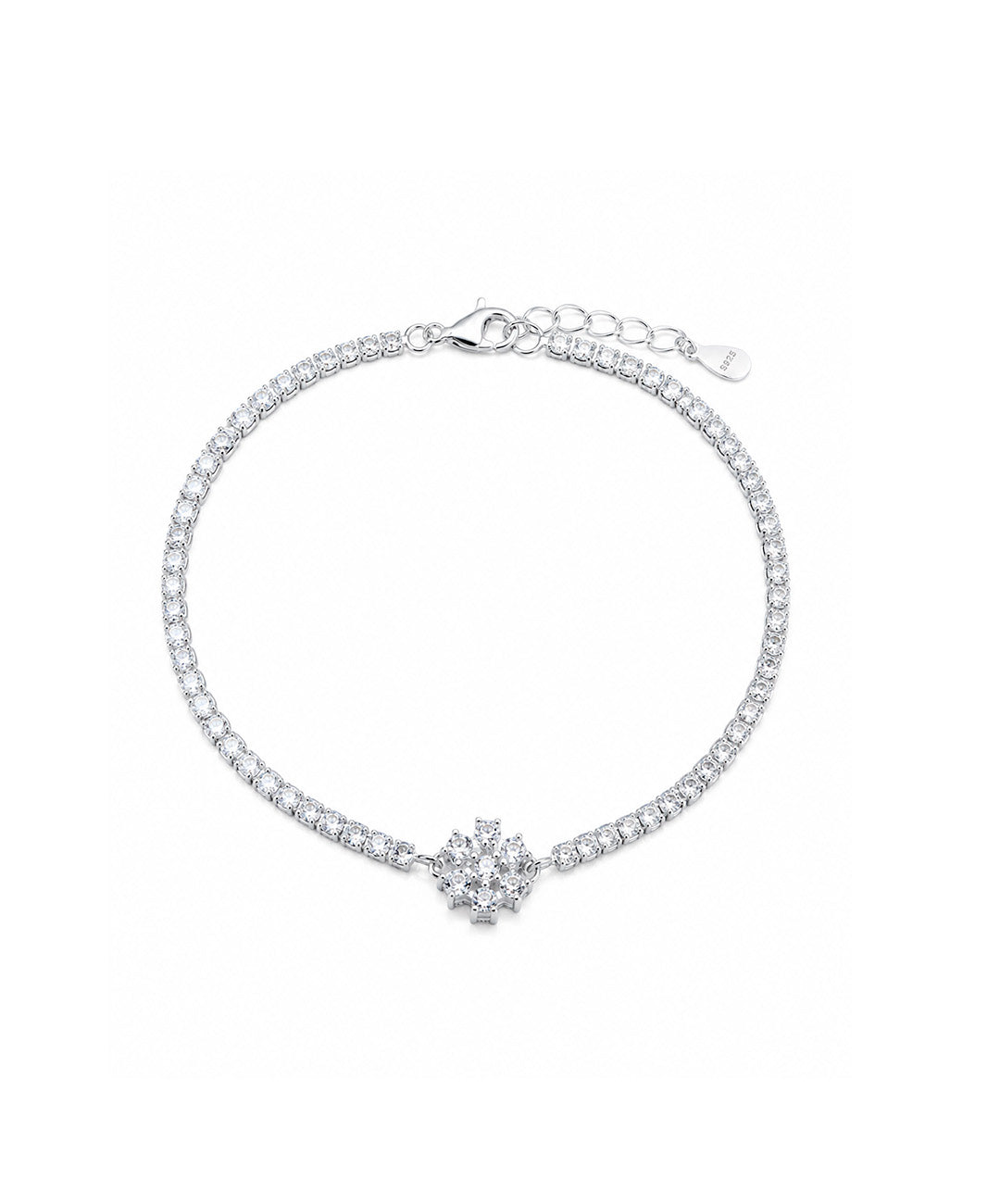 Pulsera Pulsera Tipo Tenis Con Flor Brillante