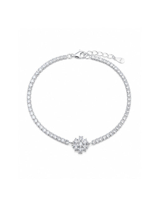 Pulsera Pulsera Tipo Tenis Con Flor Brillante