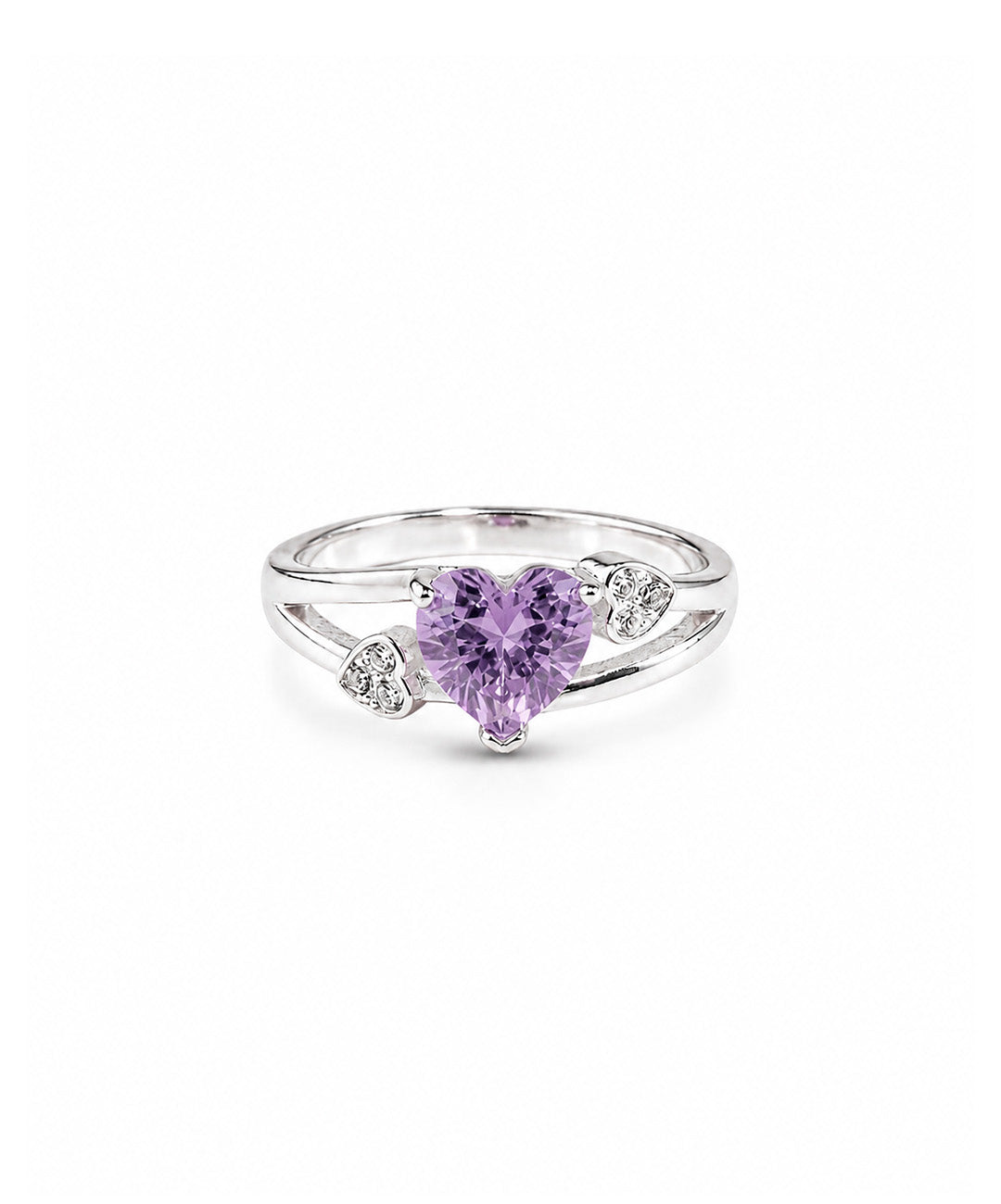 Anillo Anillo Corazones Delicados - talla 8, color Morado