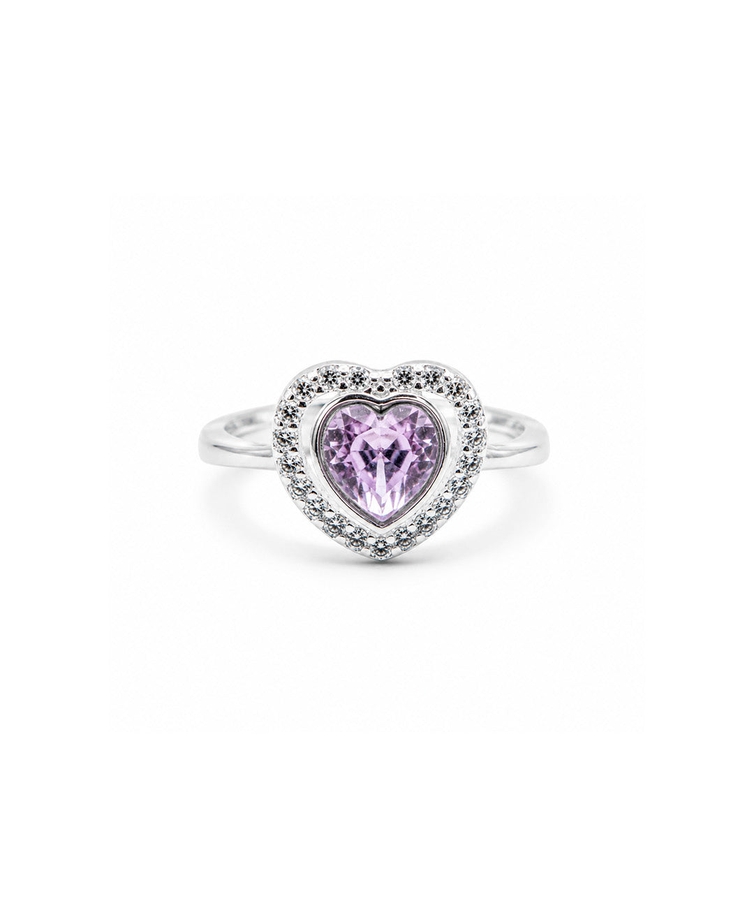 Anillo Anillo Corazón Brillante - talla 6, color Morado
