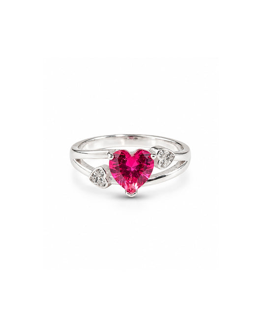 Anillo Anillo Corazones Delicados - talla 9, color Rojo