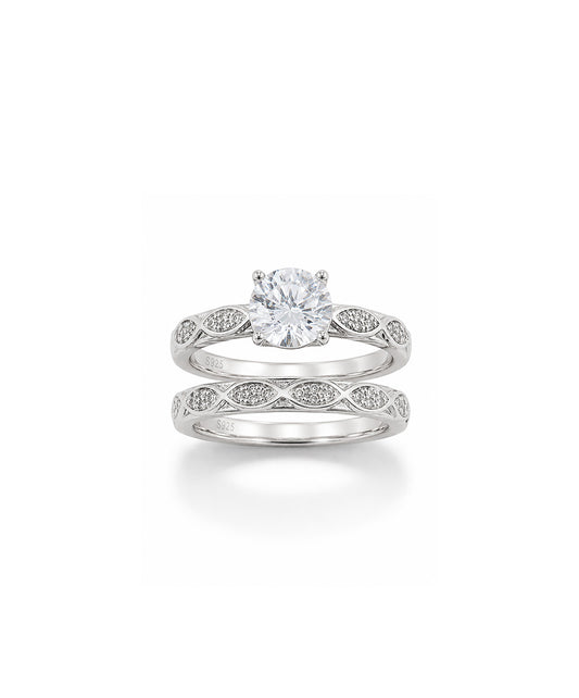 Anillo Anillo Dúo Set Promesa Eterna - talla 9