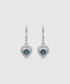 Arete Aretes Con Circón De Corazón Central - color Tornasol, tono Tornasol morado