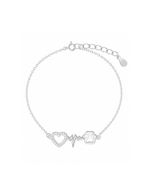 Pulsera Pulsera Con Corazón, Latido Y Huella