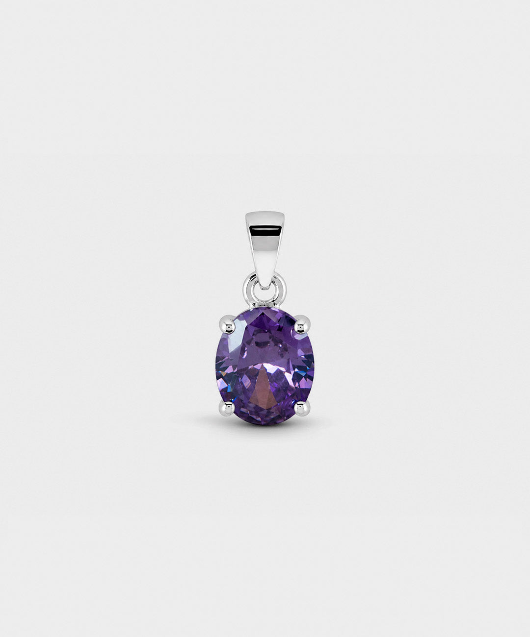 Dije Dije De Circón Ovalado Mediano - color Morado