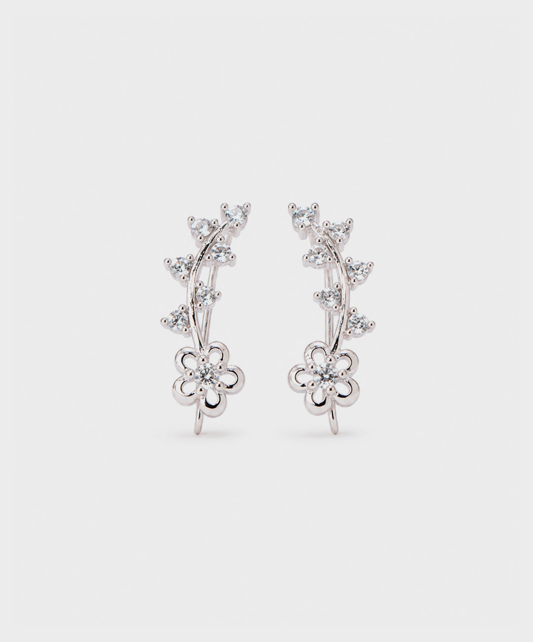 Arete Aretes Trepadores Con Flores De Cristal