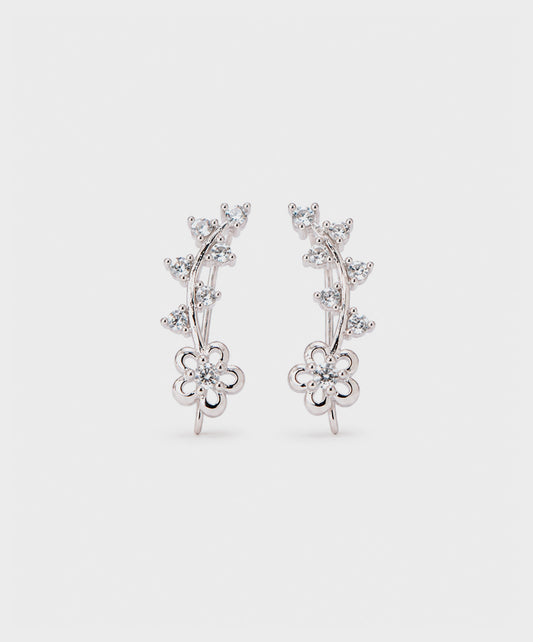 Arete Aretes Trepadores Con Flores De Cristal