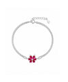 Pulsera Pulsera Con Flor De Cristal De Doble Hilo