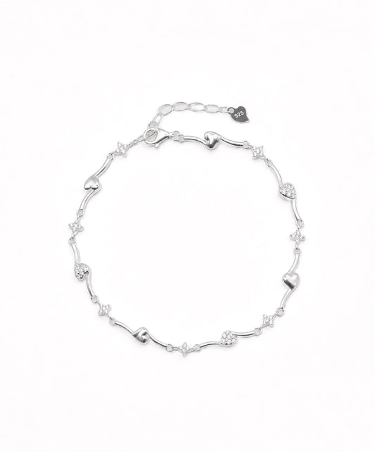 Pulsera Pulsera De Flores Y Corazones