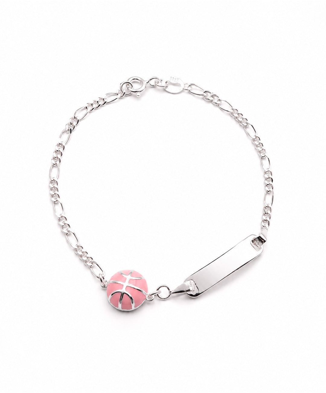 Pulsera Pulsera Con Balón De Baloncesto Y Placa Gravable